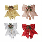 Lazo navideño escarchado, 24 cm