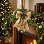 Lazo navideño escarchado, 24 cm