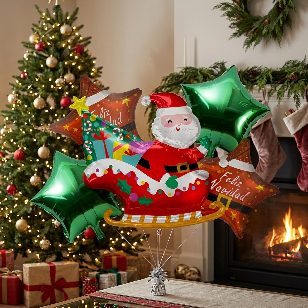 Set de 5 globos navideños