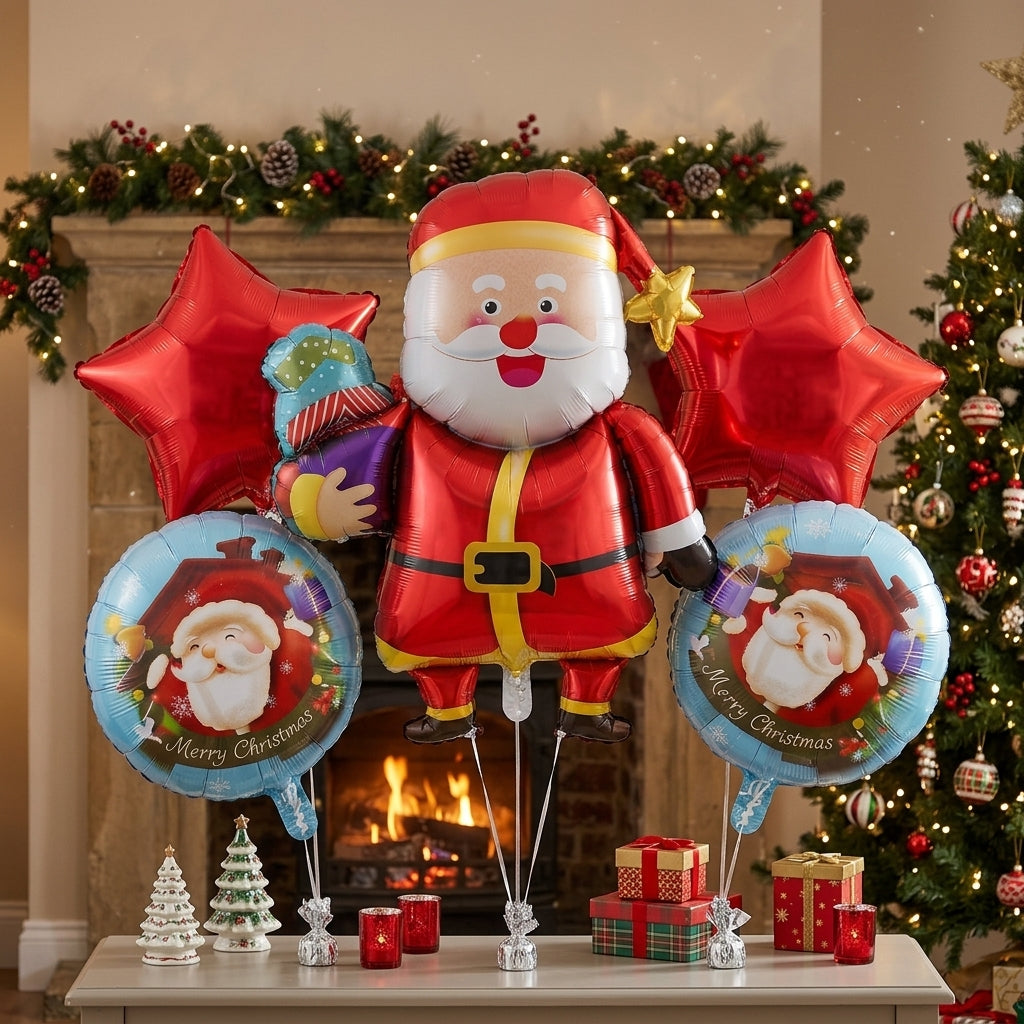 Set de 5 globos navideños