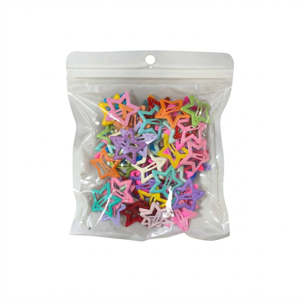 Paquete de 100 pinzas de estrella de colores