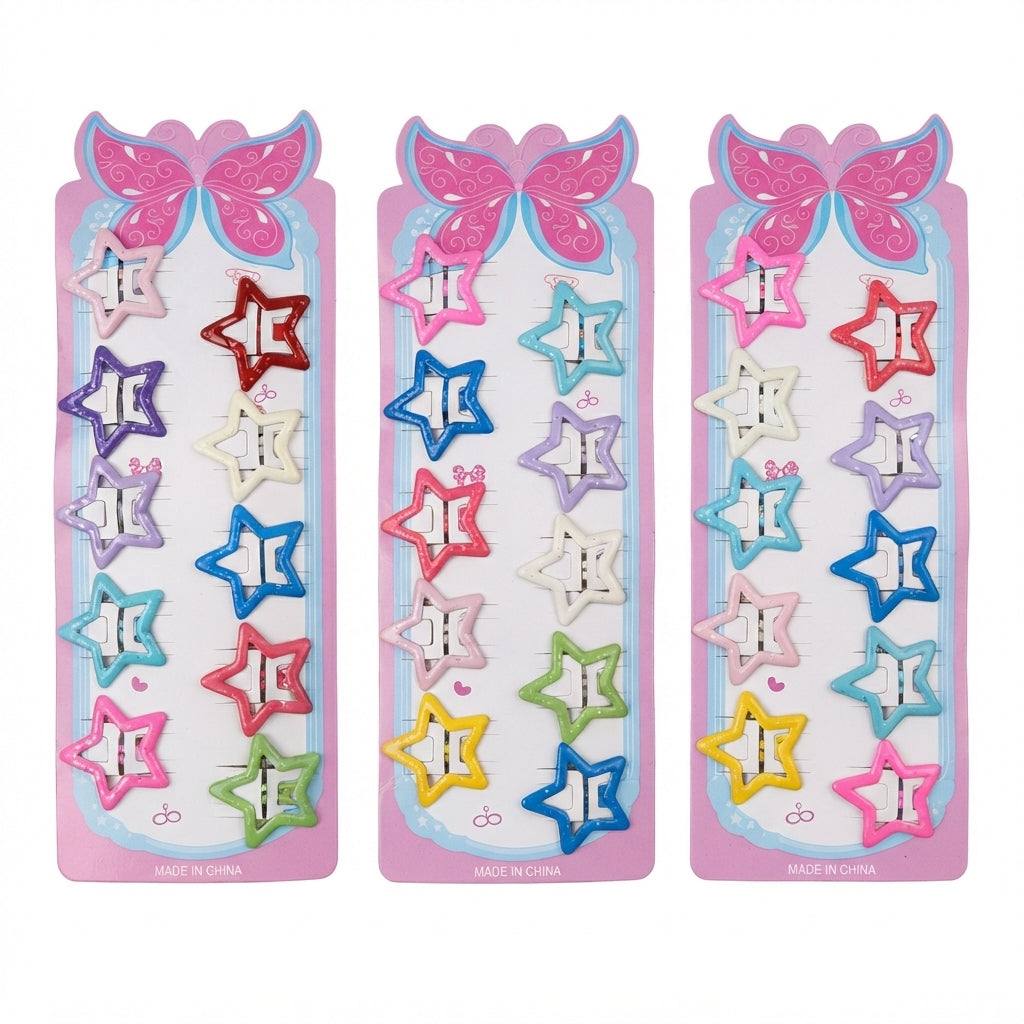 Set de 10 pinzas de estrella