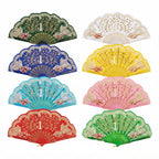 Abanico plegable con diseño de pavo real