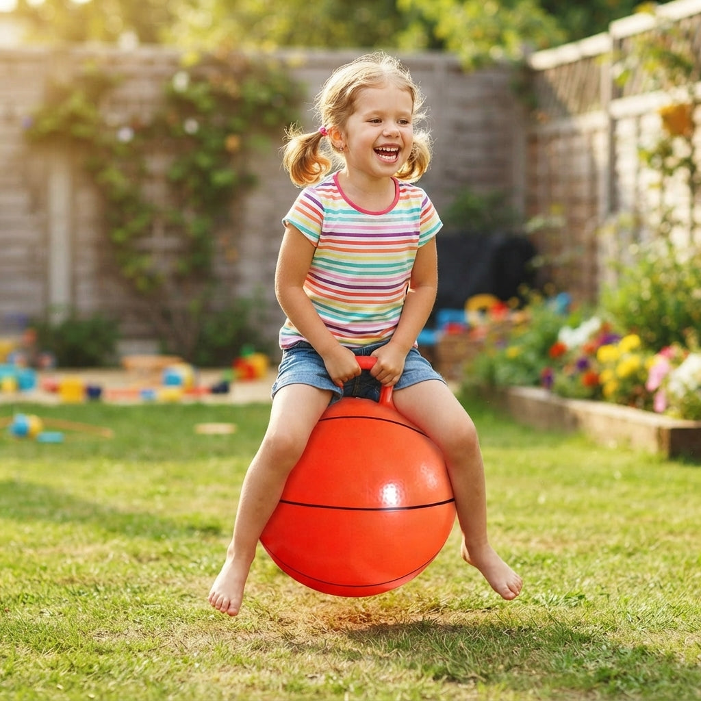 Pelota saltarina inflable con asa
