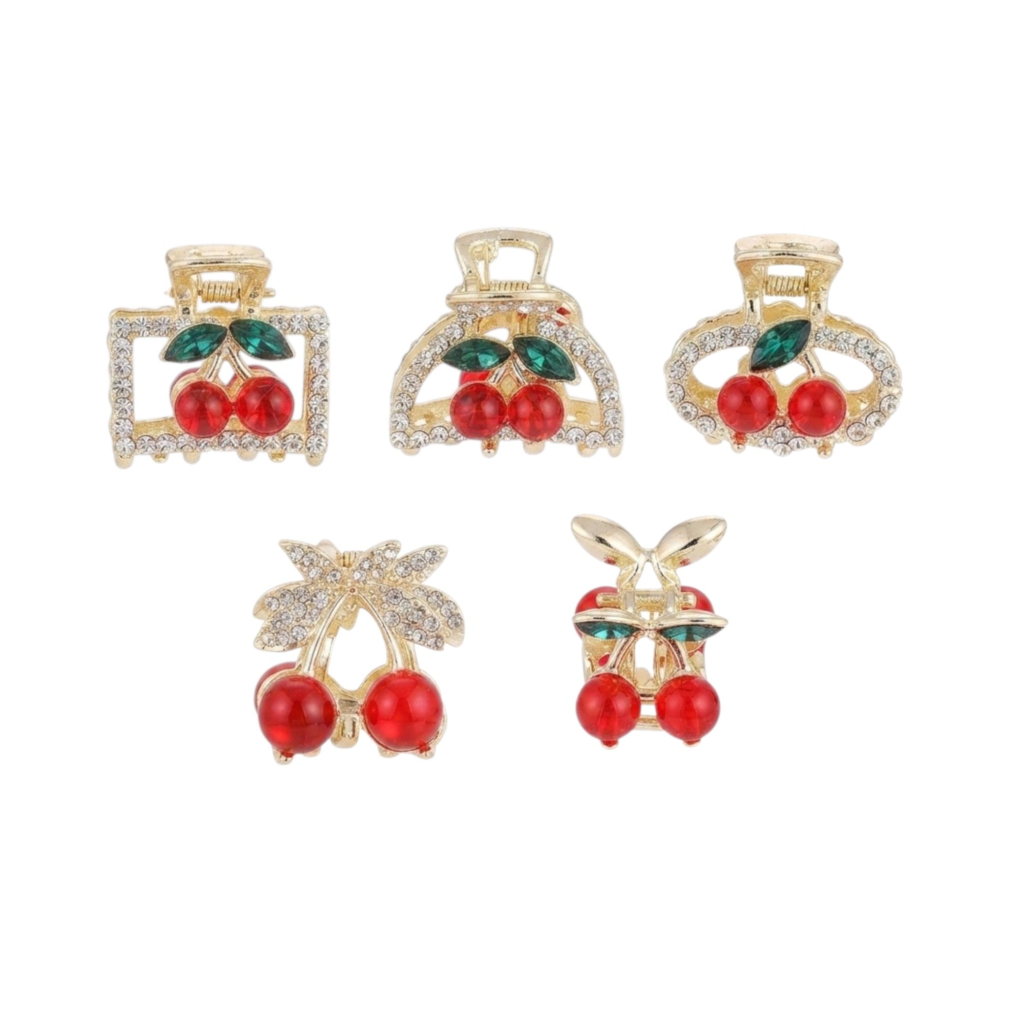 Mini pinza metálica, cerezas
