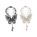 Pinza metálica estilo updo, mariposas