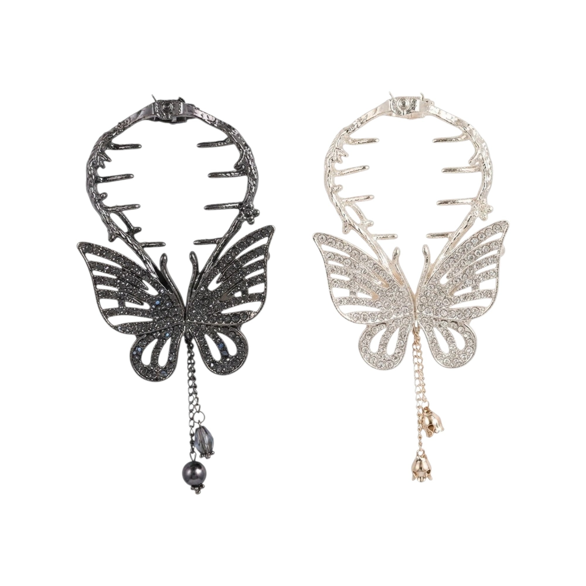 Pinza metálica estilo updo, mariposas