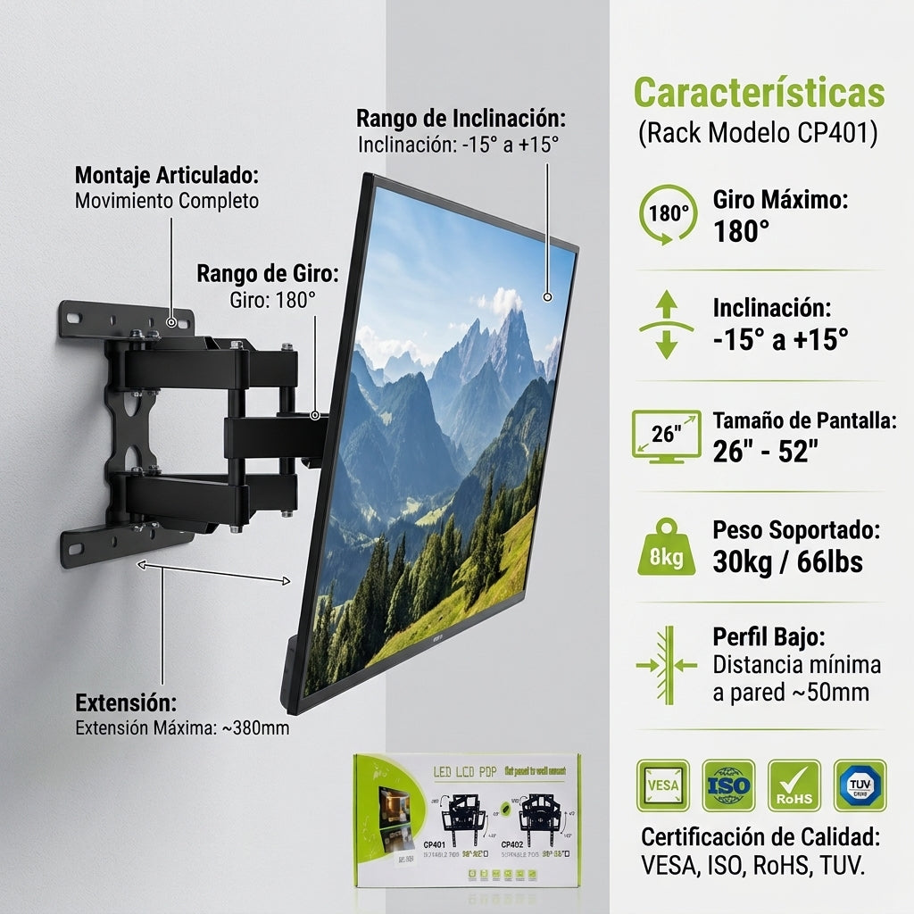 Rack para televisión, modelo cp401