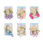 Moño scrunchie elegante con tulipanes