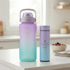 Set botella plástica 2L / termo acero inoxidable 500ml