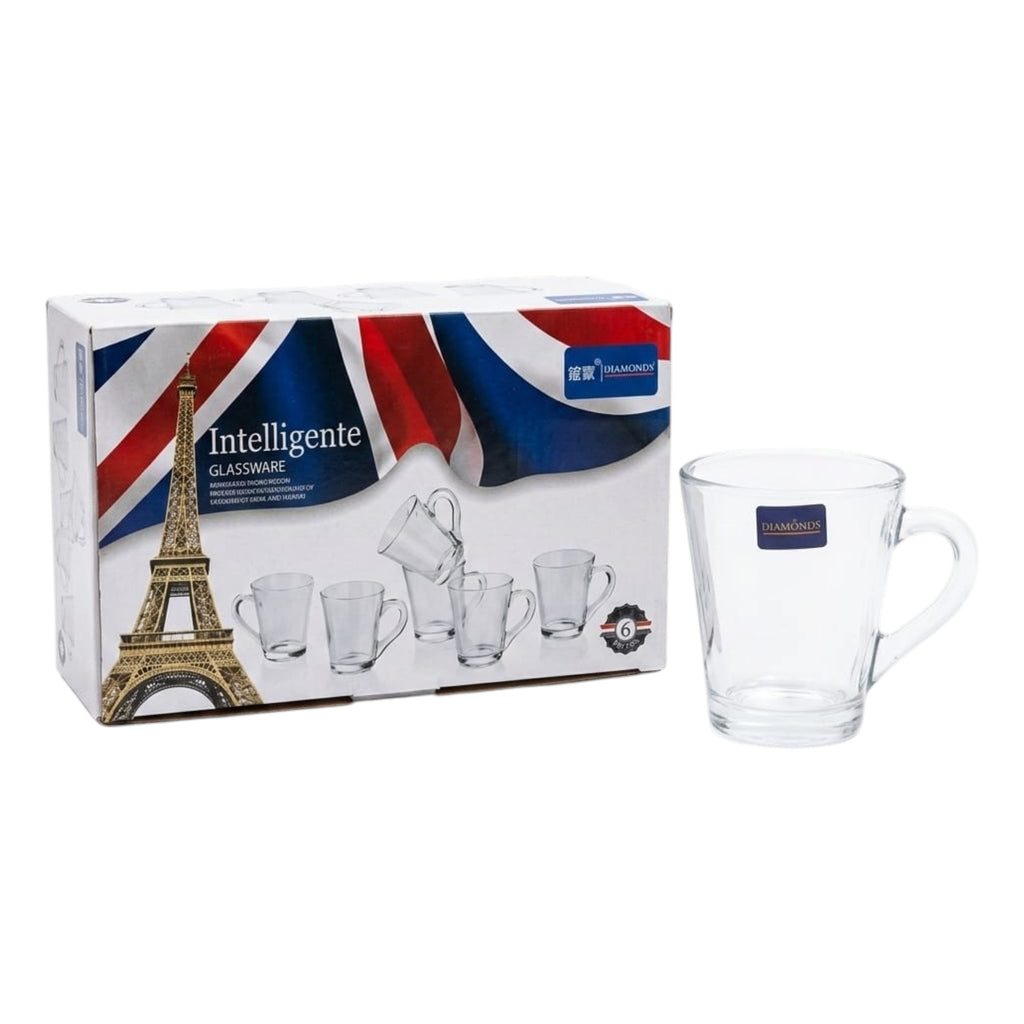 Set de 6 tazas de vidrio