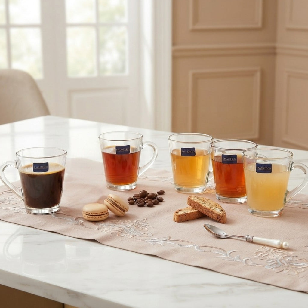 Set de 6 tazas de vidrio