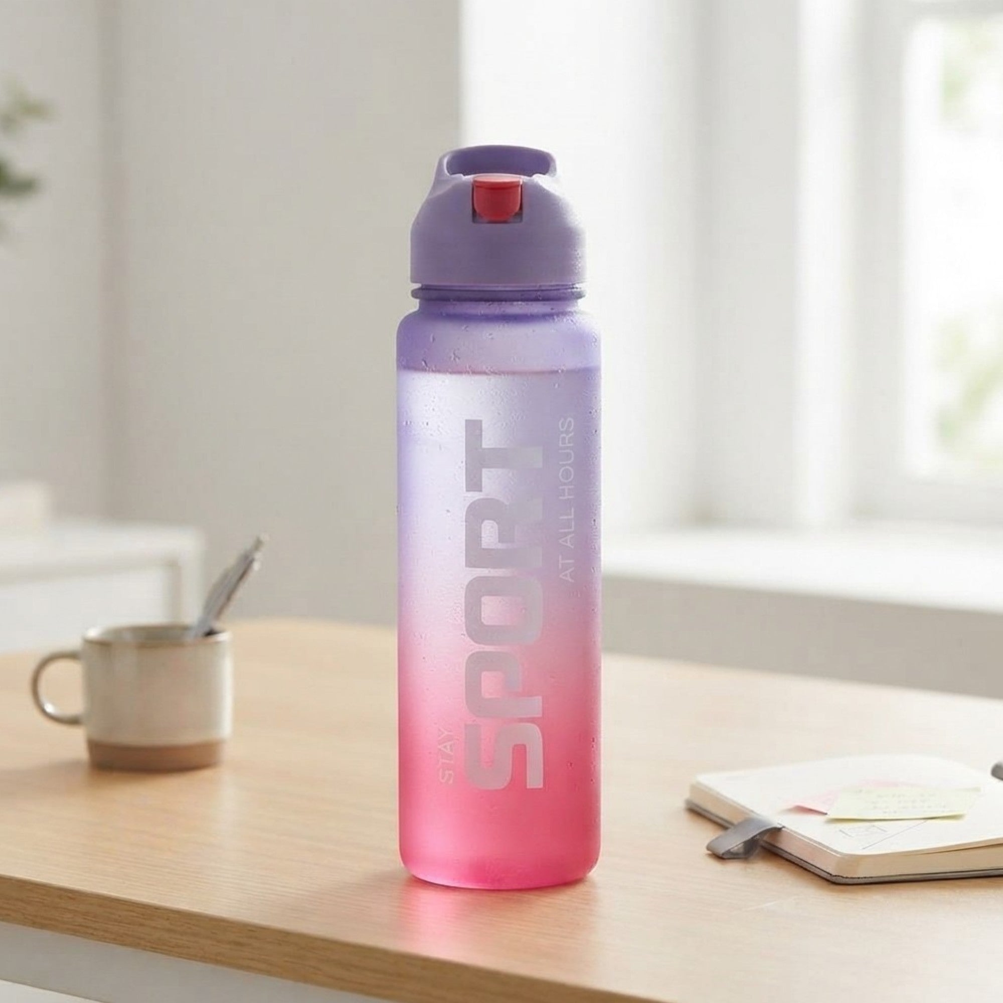 Botella deportiva, plástica 1L