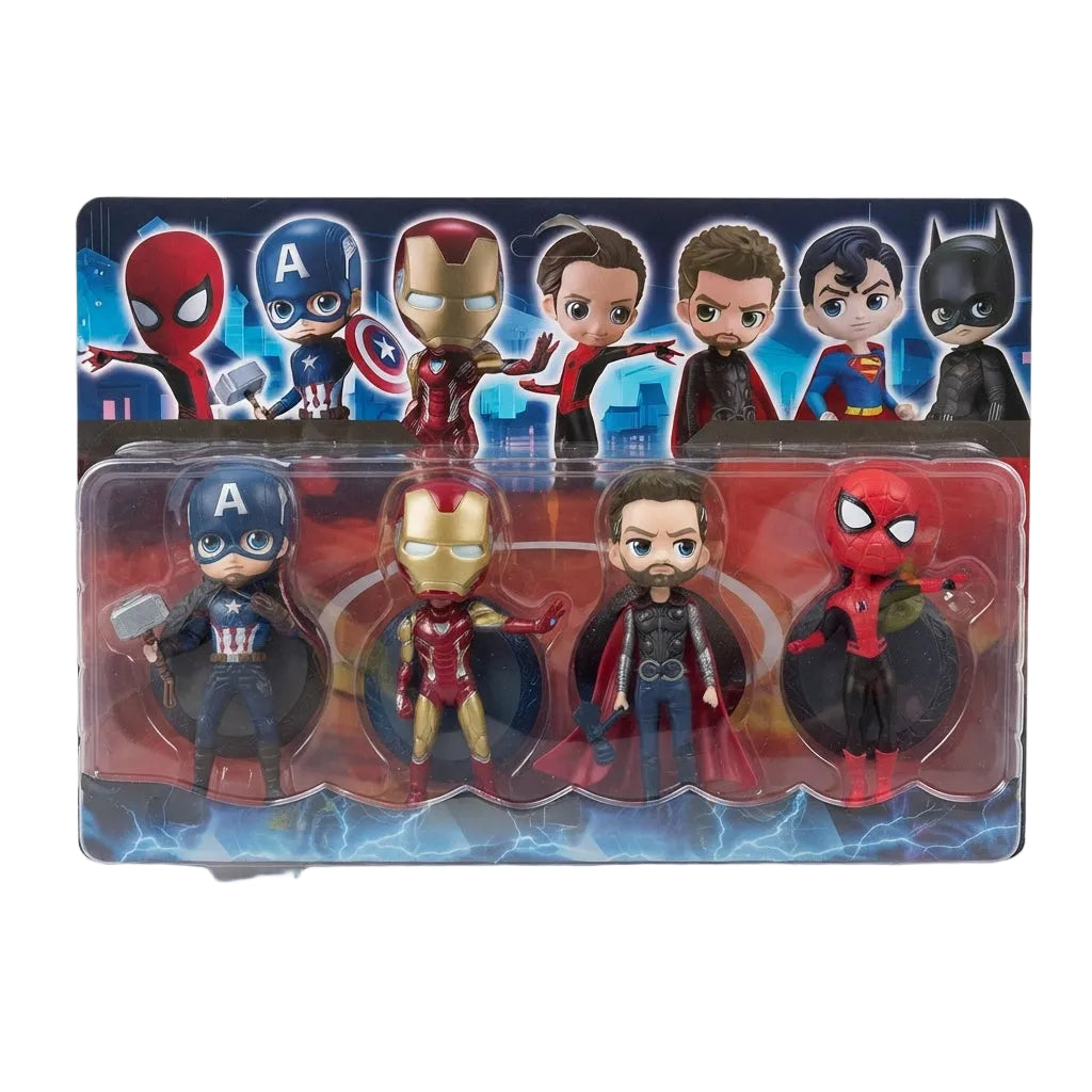 Set de 4 figuras coleccionables de superhéroes