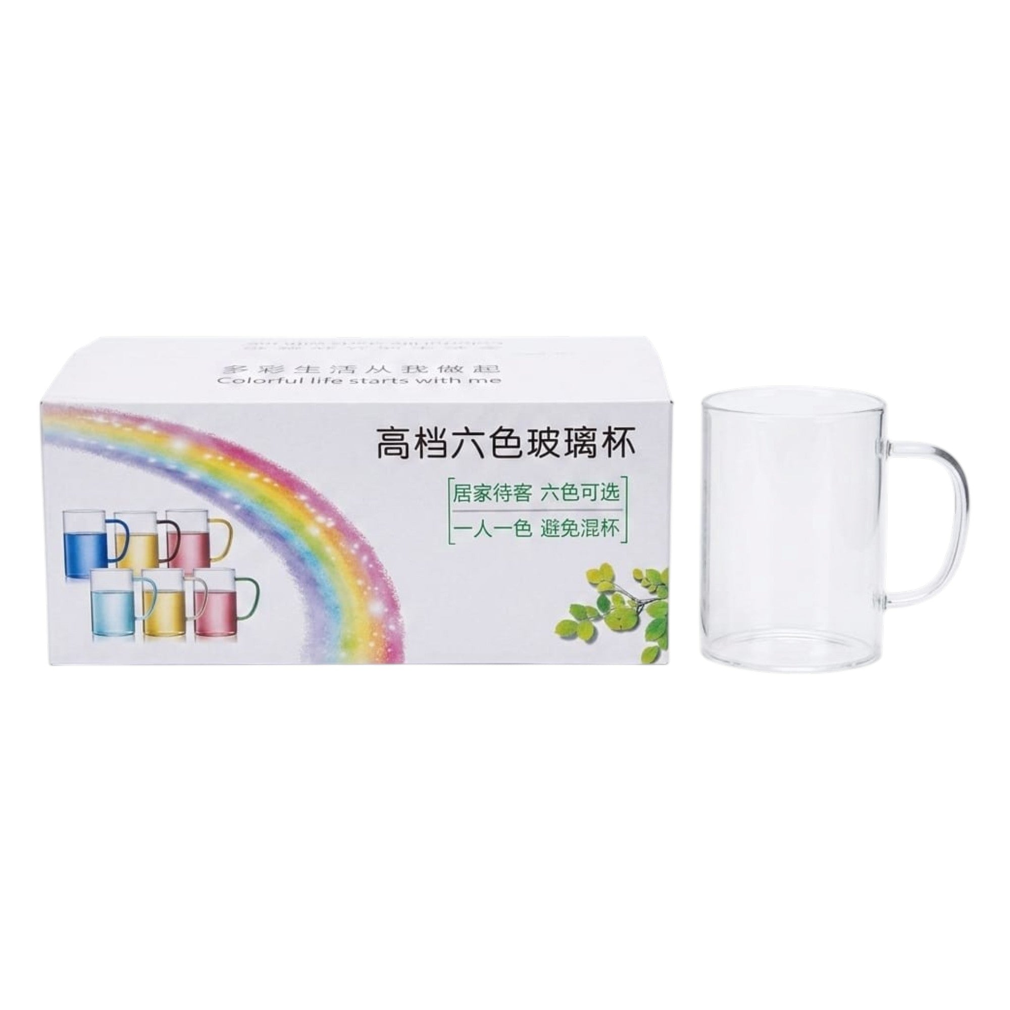 Set de 6 tazas de vidrio "Color Life"
