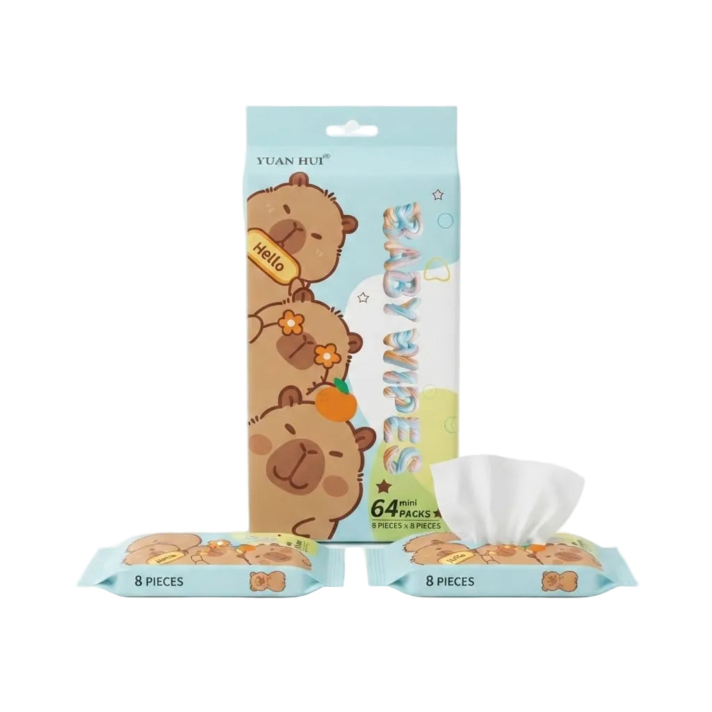 Mini toallitas húmedas portátiles (pack x8 paquetes)