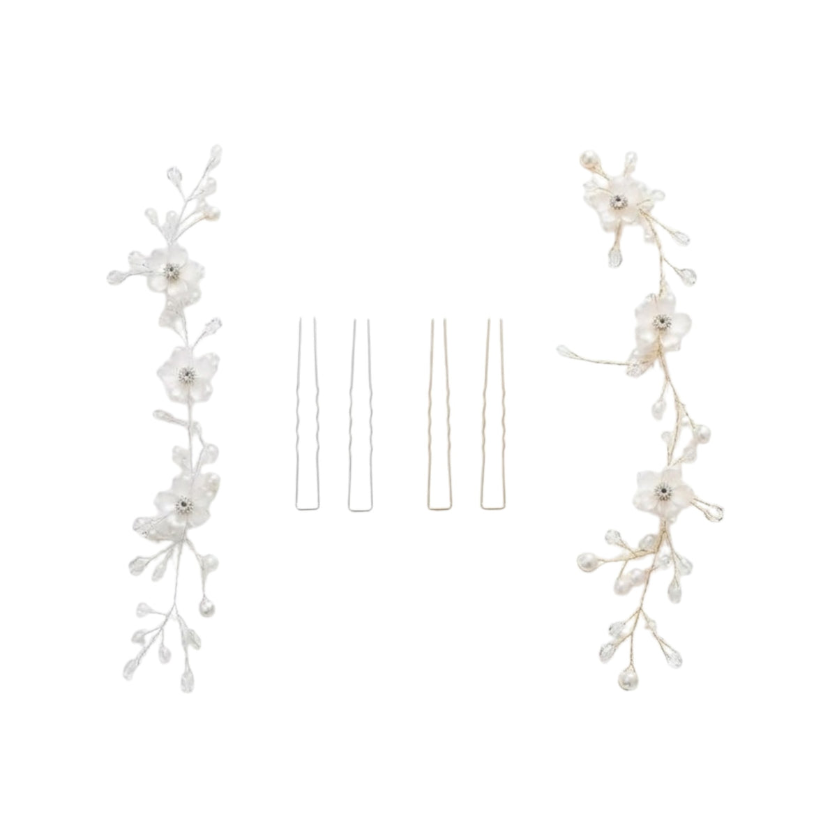 Guirnalda flexible para el cabello con flores y perlas
