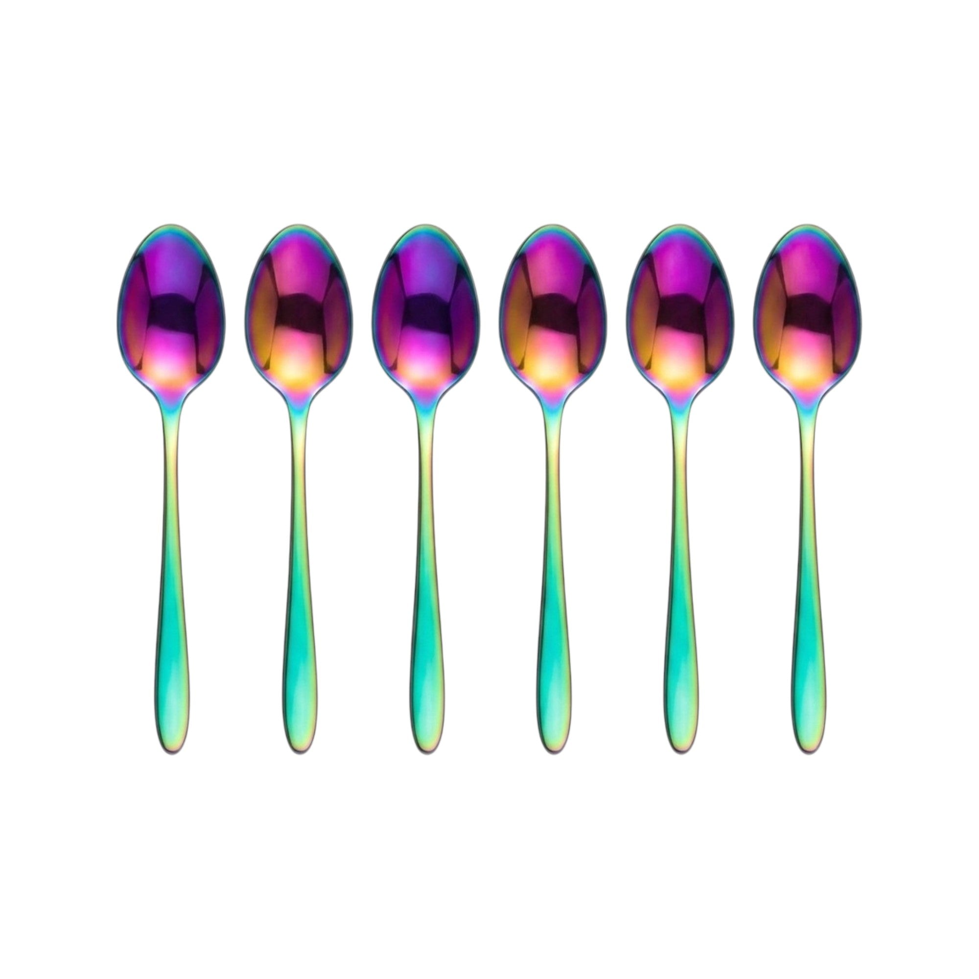 Set de cucharas de té / 6 piezas color rainbow finish