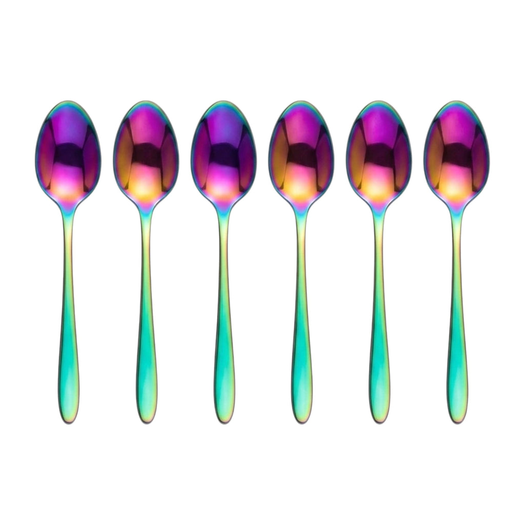 Set de cucharas de postre / 6 piezas color rainbow finish