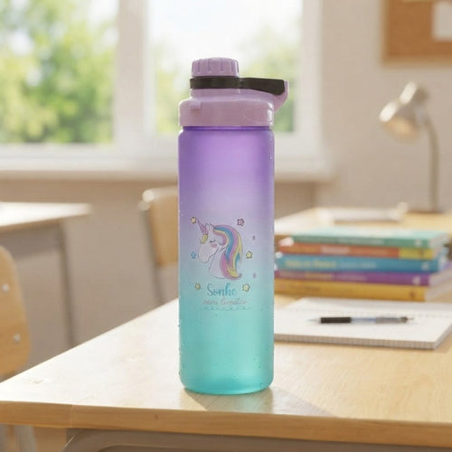 Botella unicornio, plástica 1L