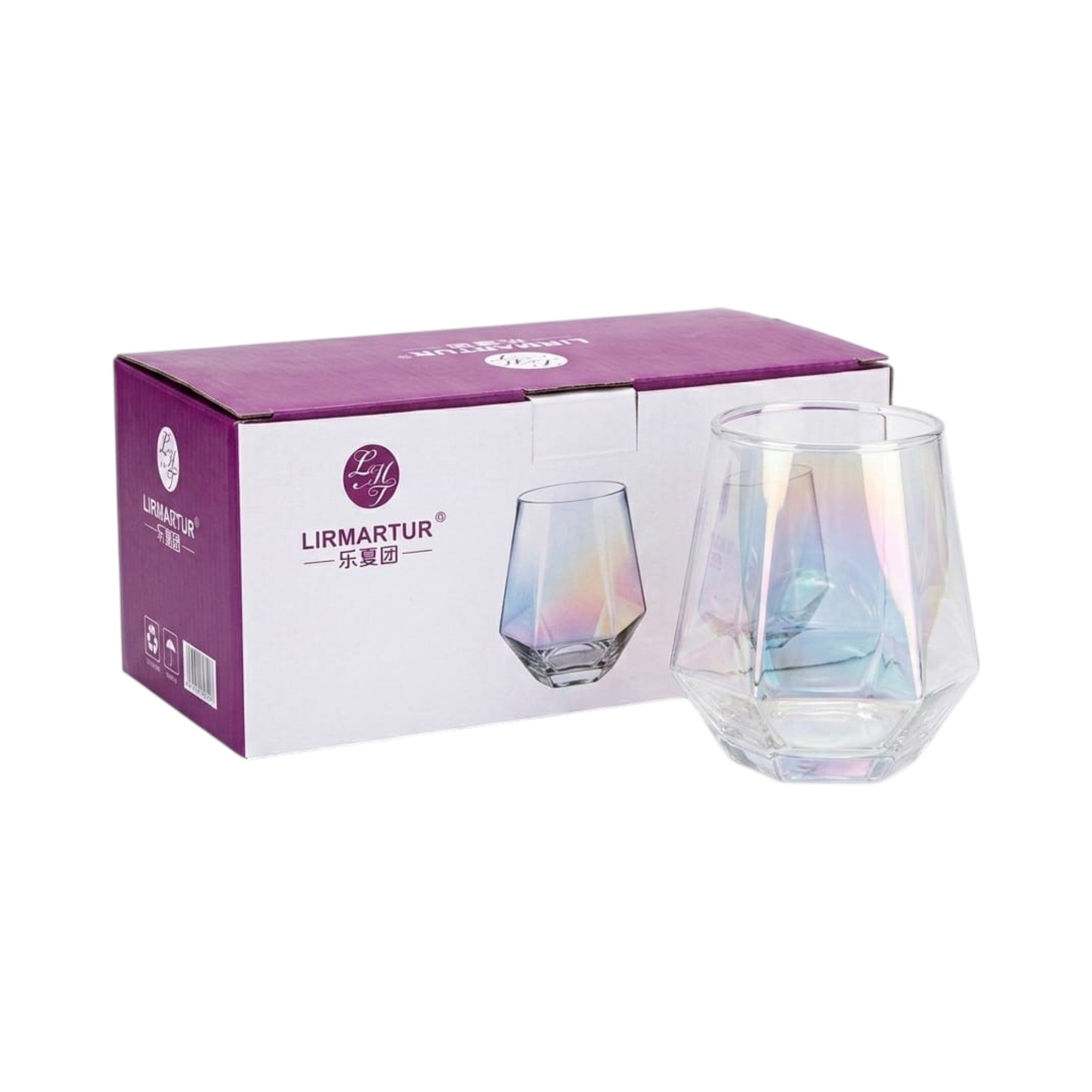 Set de 6 vasos iridiscentes LIRMARTUR