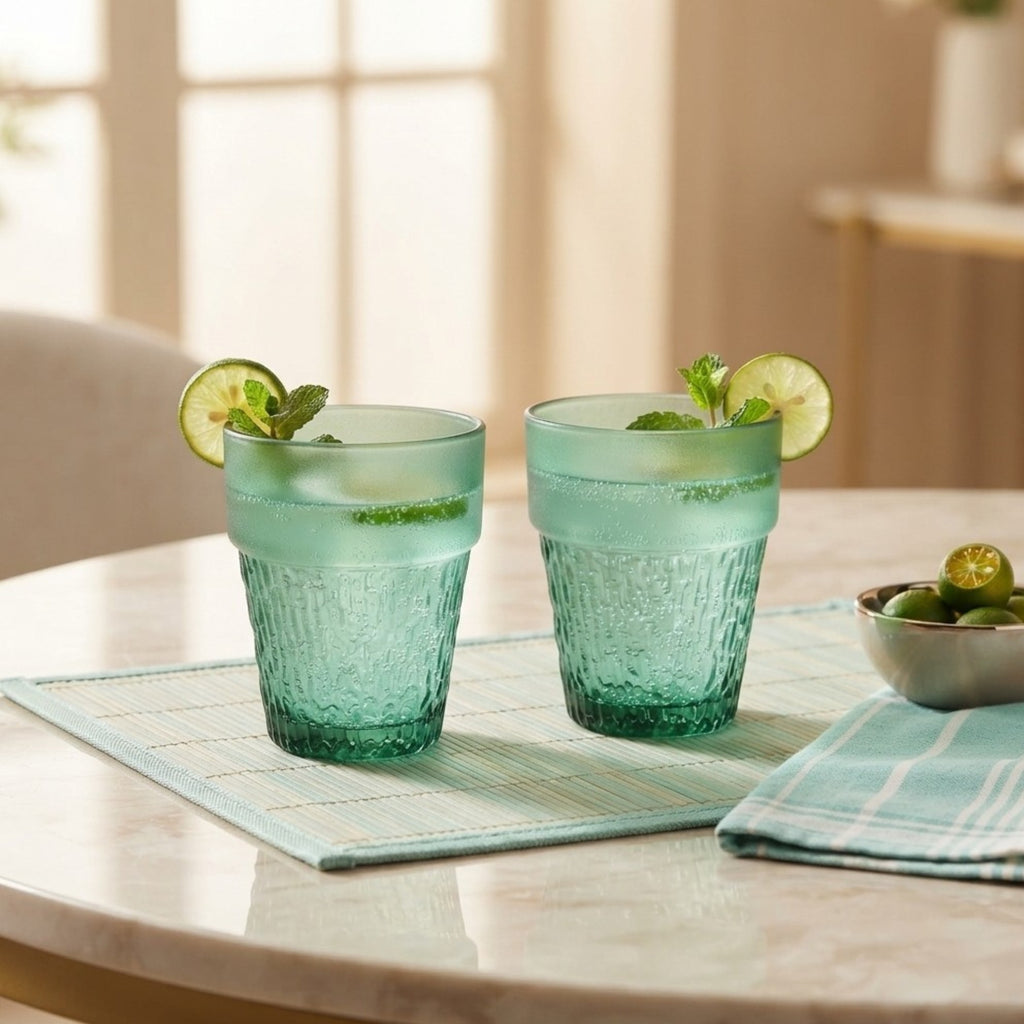 Set de vasos de vidrio texturizado BAILOCK